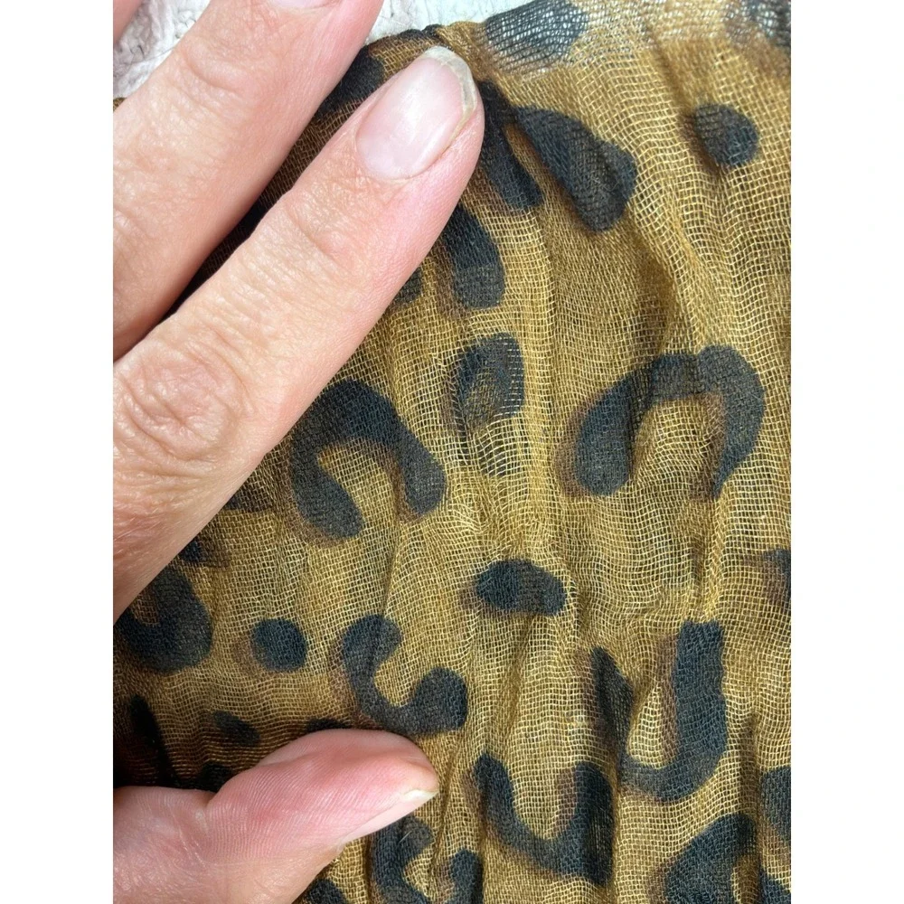 Mob Wife Womens Unbranded Leopard Animal Print Scarf OS Brown Black